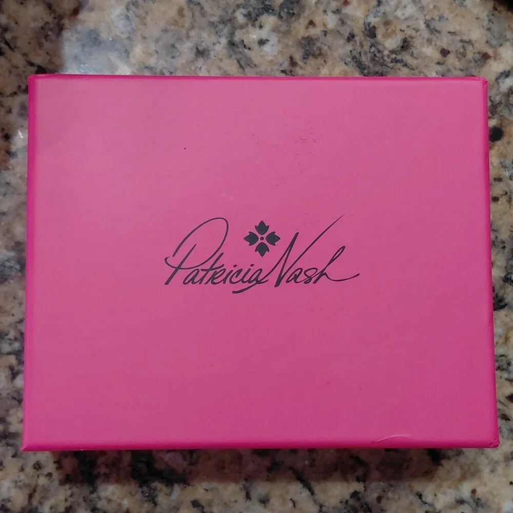 Patricia Nash Mini Lanza Leather Wallet Key Ring Tooled Floral NWT